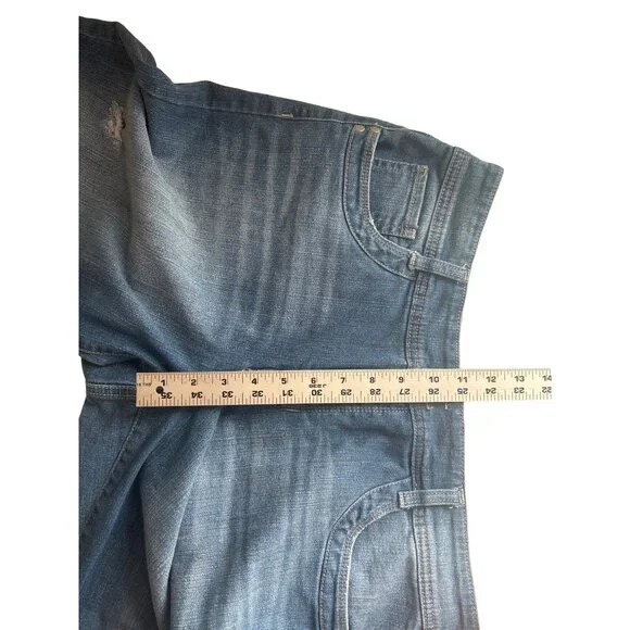 Style & Co Blue Lightly Distressed Denim Capris, Size 14 - Picture 6 of 7